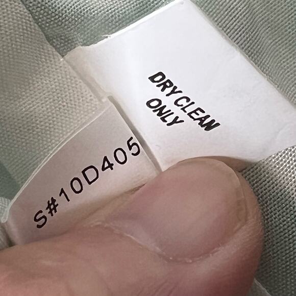 Kay Unger Dress Green Silk Cotton Blend Floral Fit Flare Scoop Neck Size 12 - Picture 10 of 13